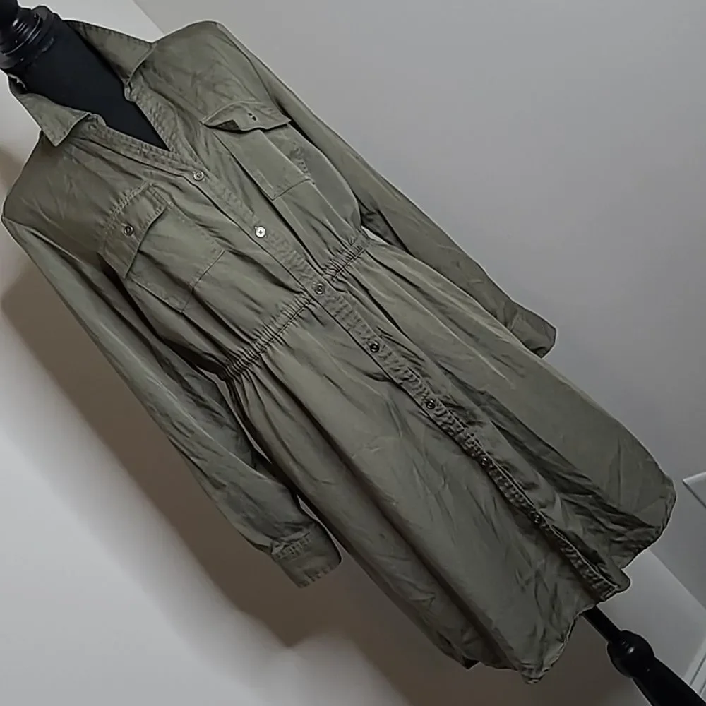Style & Co sz M olive drab green dress - Picture 1 of 11
